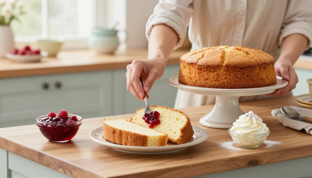 assembling victoria sponge