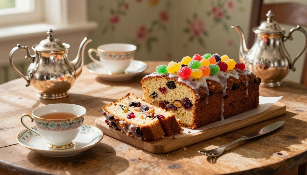 fruit cake serving