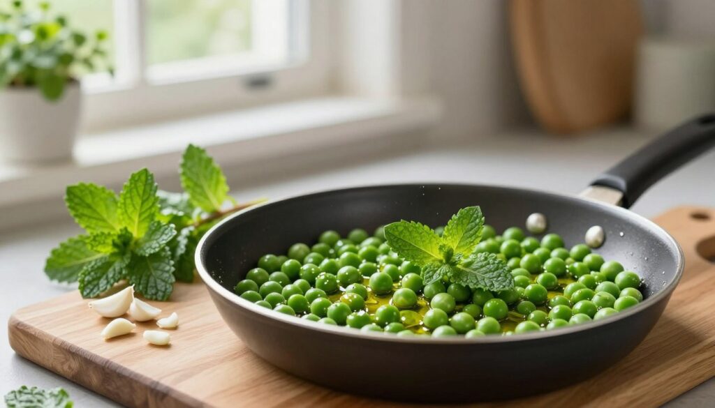 pea mint sauté