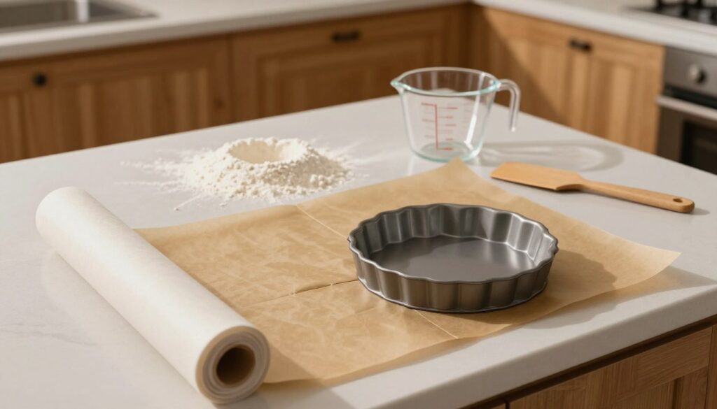 preparing tins baking paper