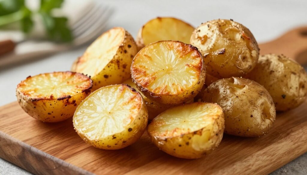 roughen edges of roast potatoes