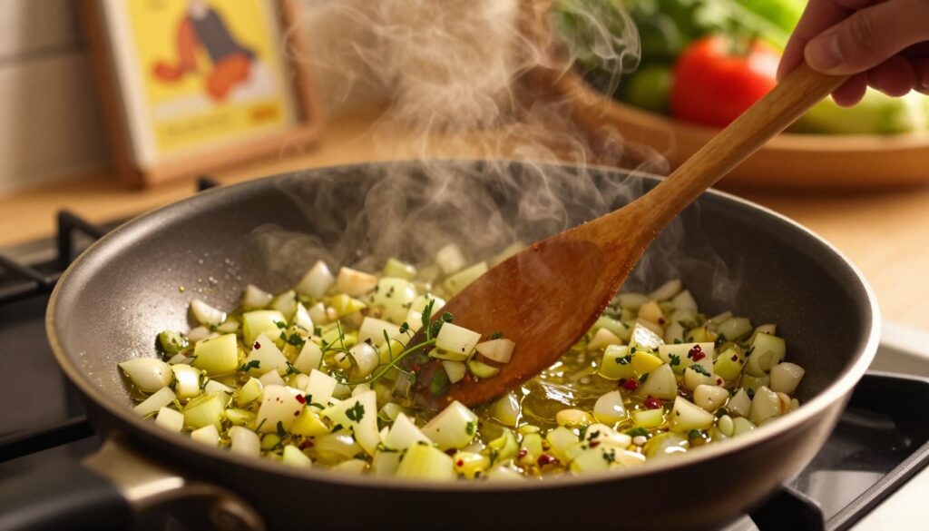 sautéing aromatics olive oil