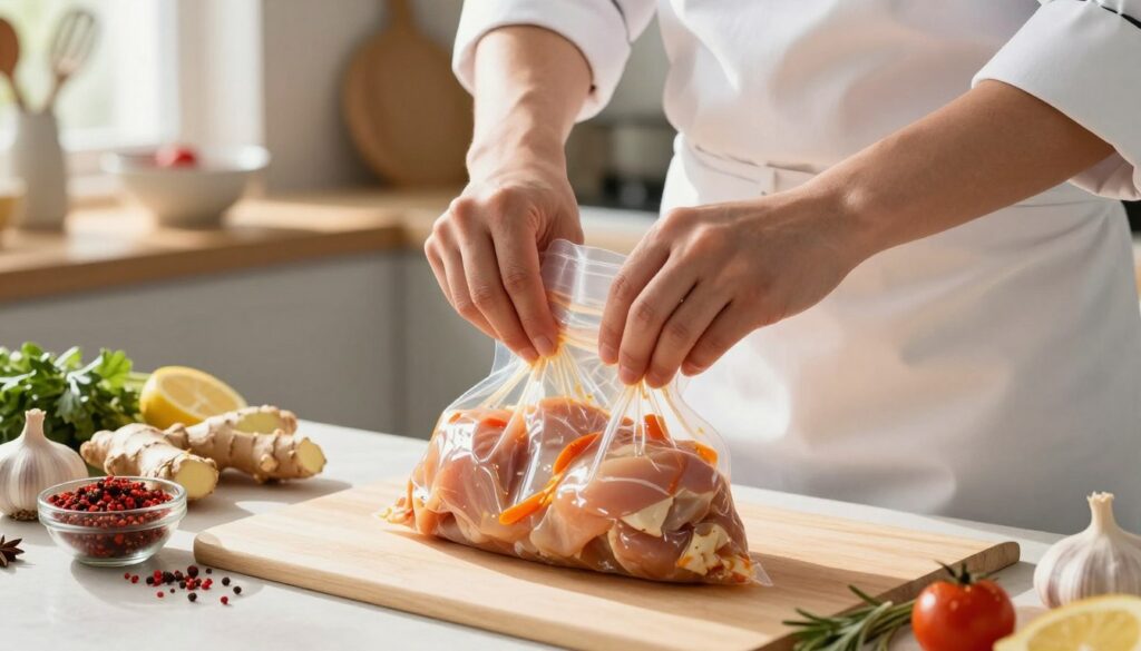 sealing the meat