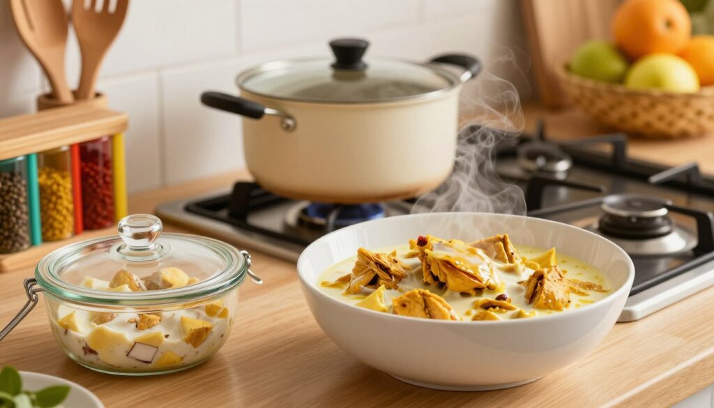 storing and reheating chicken curry
