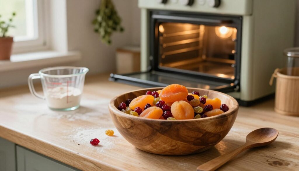 adding dried fruit