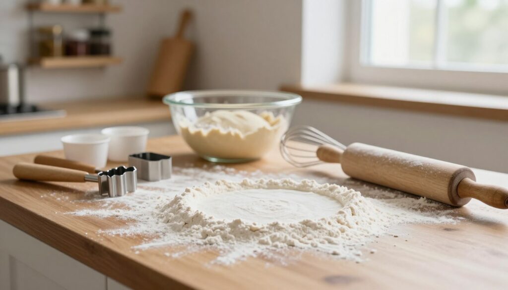 floured work surface