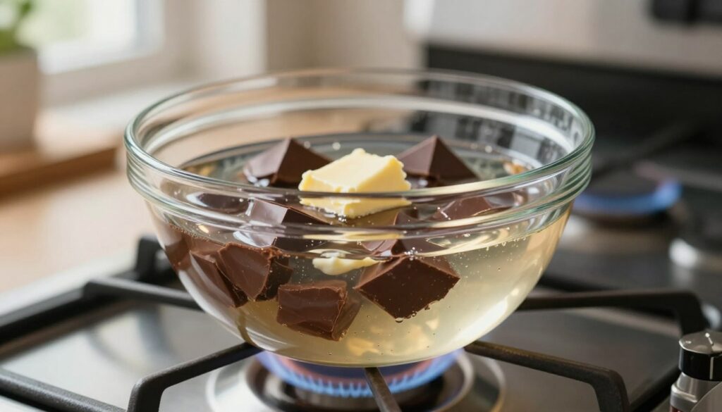 heatproof bowl simmering water