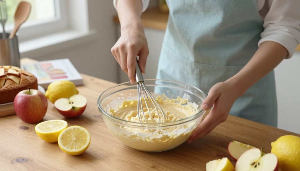 mixing the batter