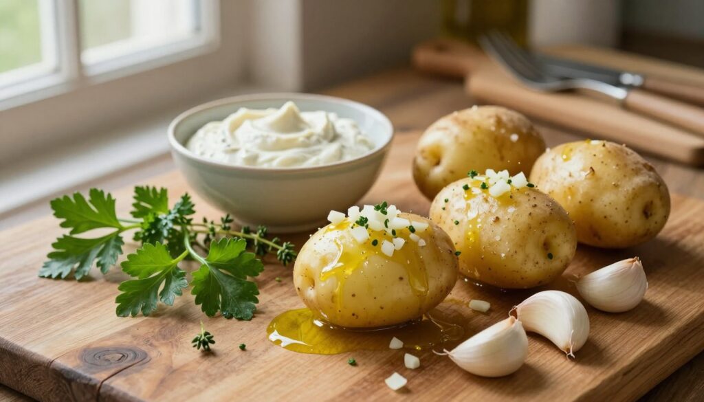 potatoes garlic
