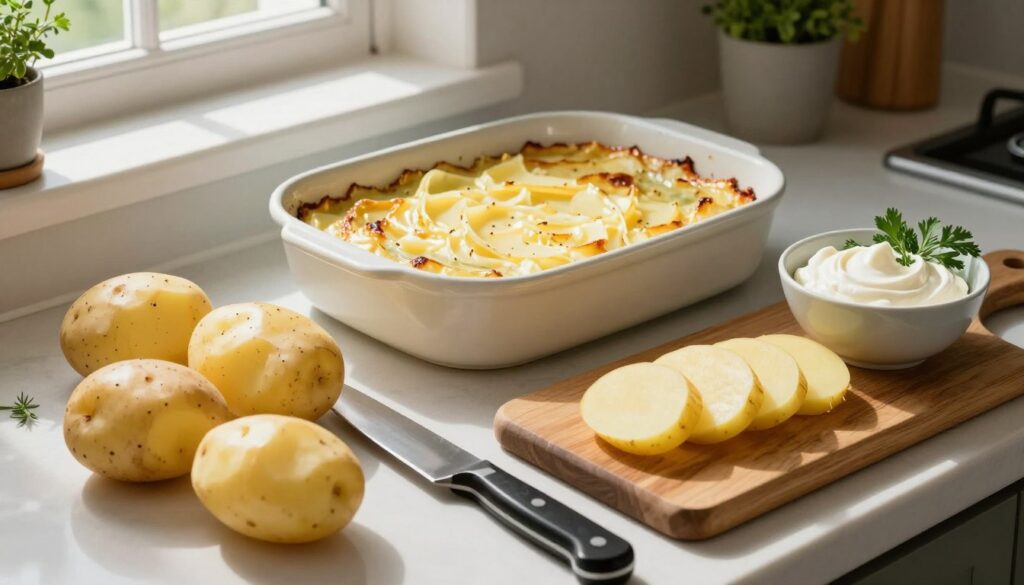 potatoes preparation for gratin