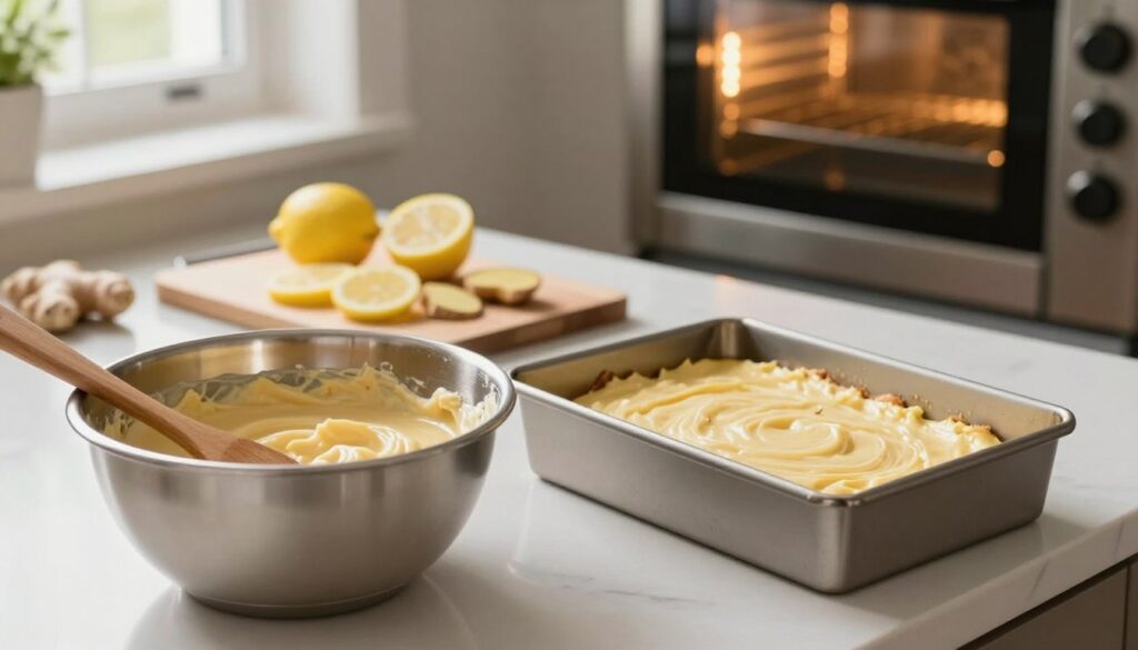 preparing baking tin