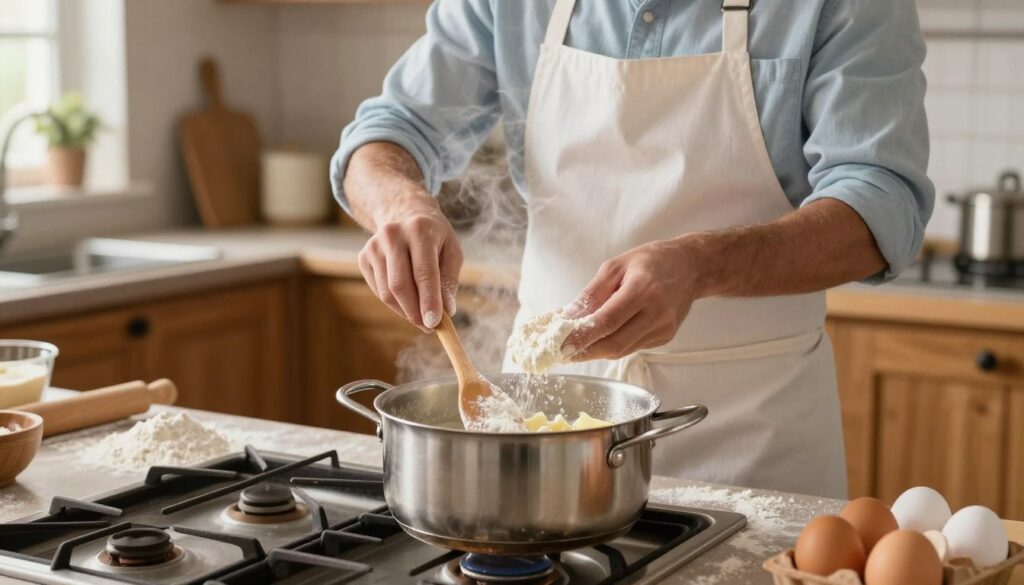 preparing choux pastry
