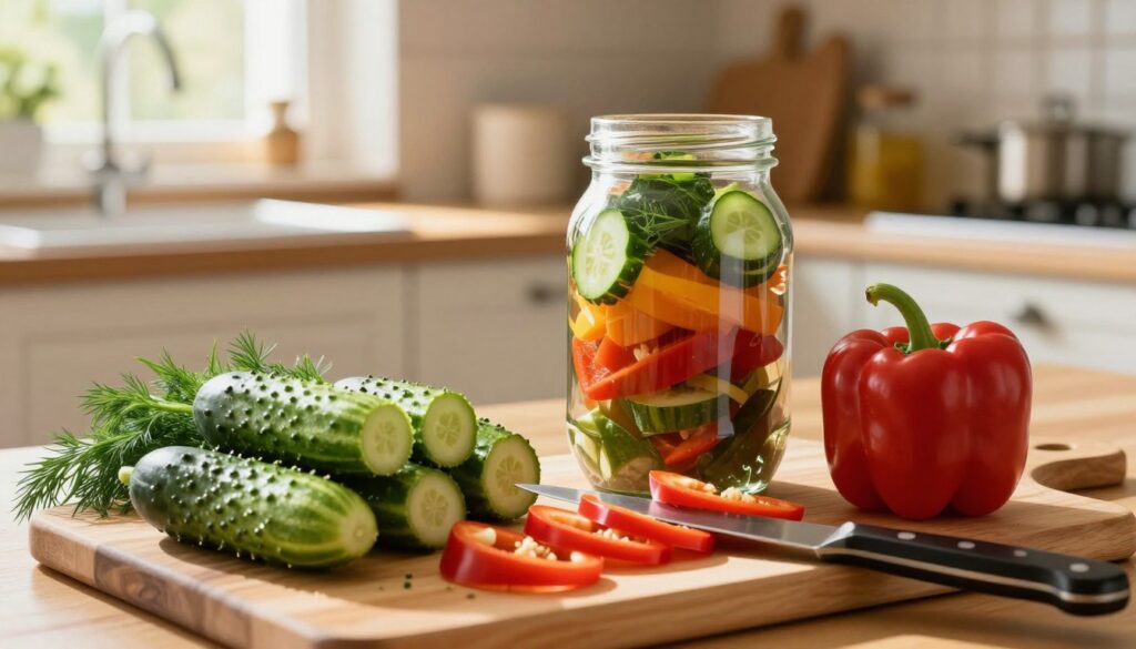 preparing fresh vegetables