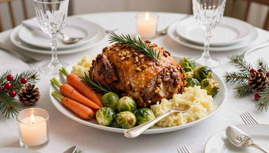 serving nut roast