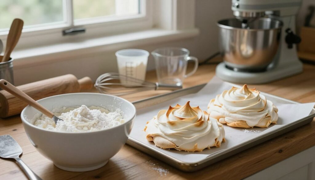 shaping and baking pavlova