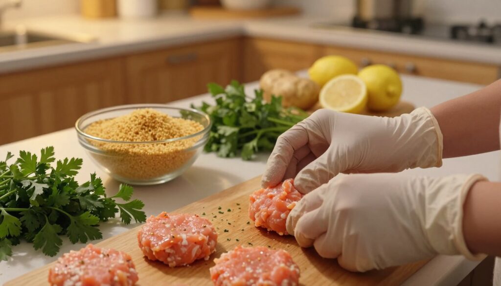 shaping and coating fishcakes