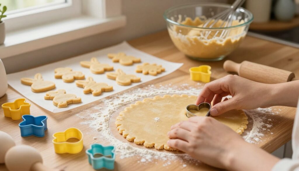 shaping and cutting biscuits