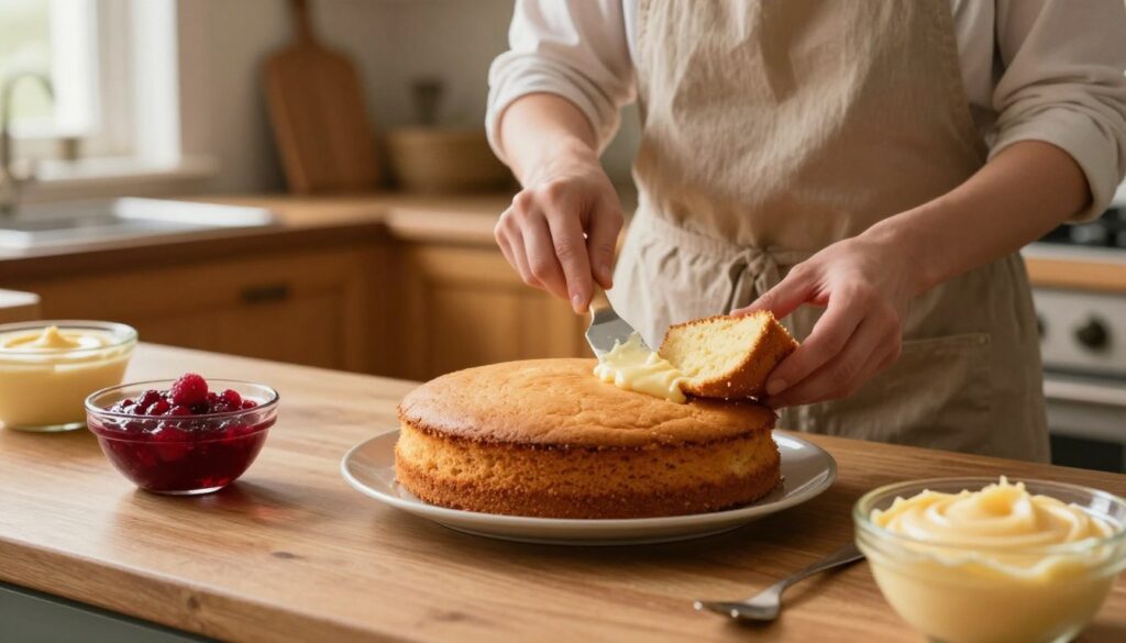 baking and assembling sponge cake baking and assembling sponge cake