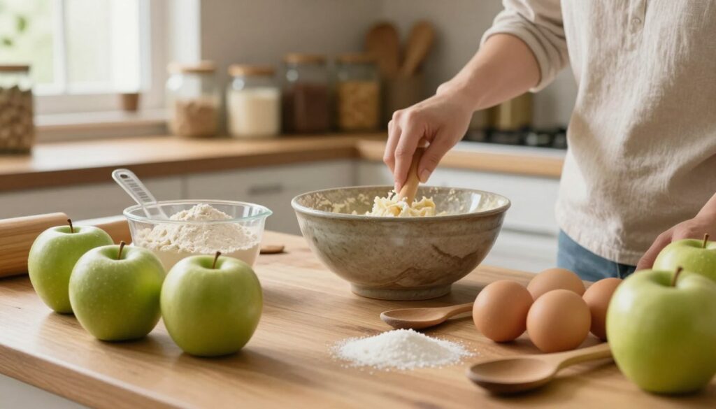 preparing kitchen ingredients