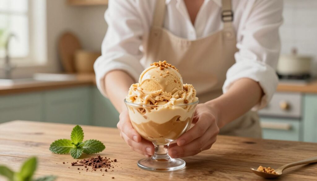 serving ice cream