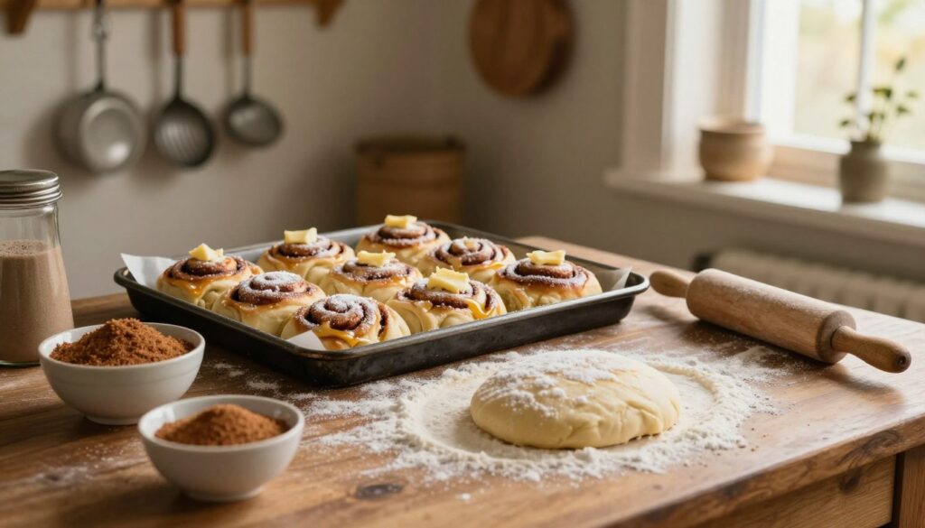 baking cinnamon rolls