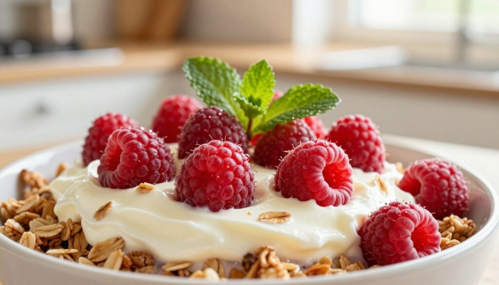 cranachan topping raspberries