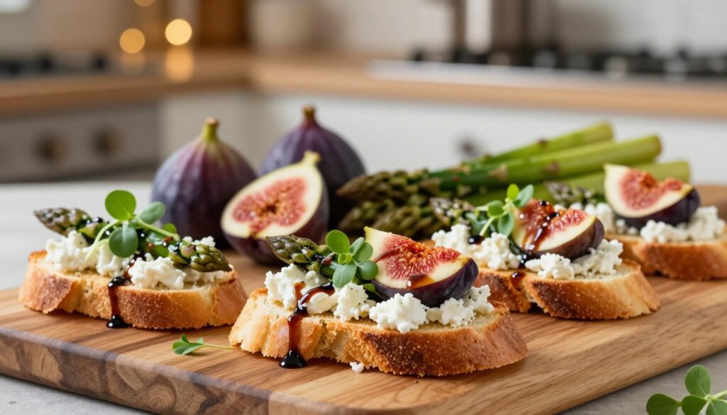 goat’s cheese asparagus fig bruschetta