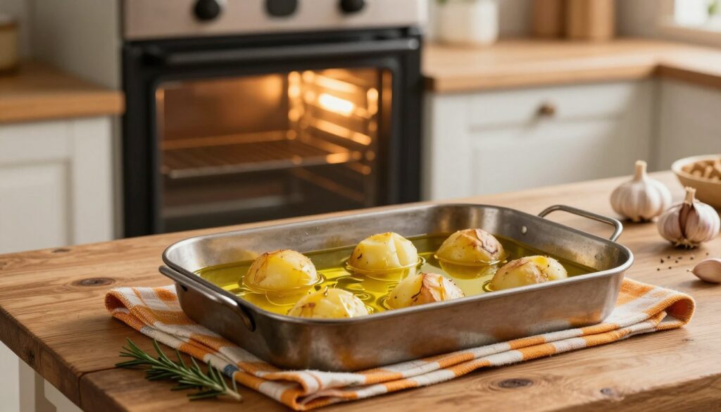 heating oil tray for roast potatoes heating oil tray for roast potatoes