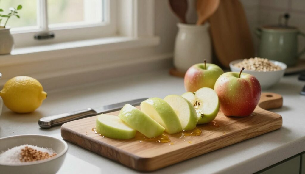 preparing apple base