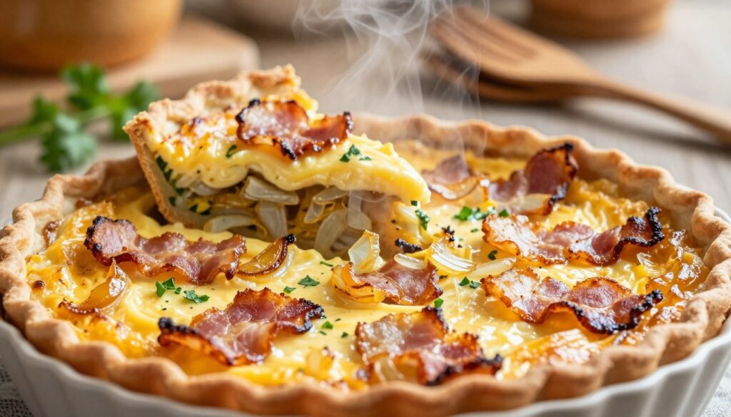 quiche filling with bacon and onion