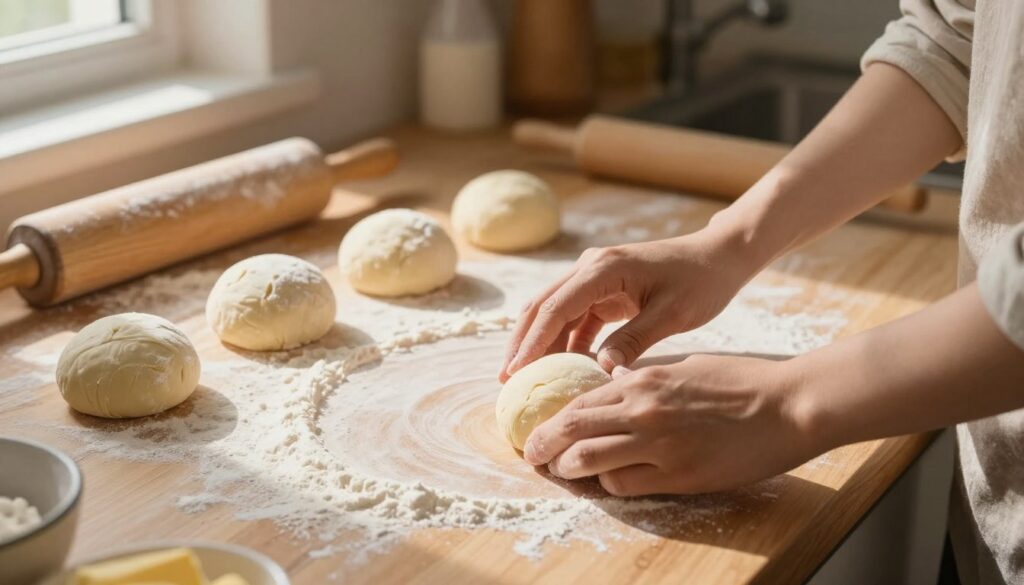 shaping dough balls shaping dough balls